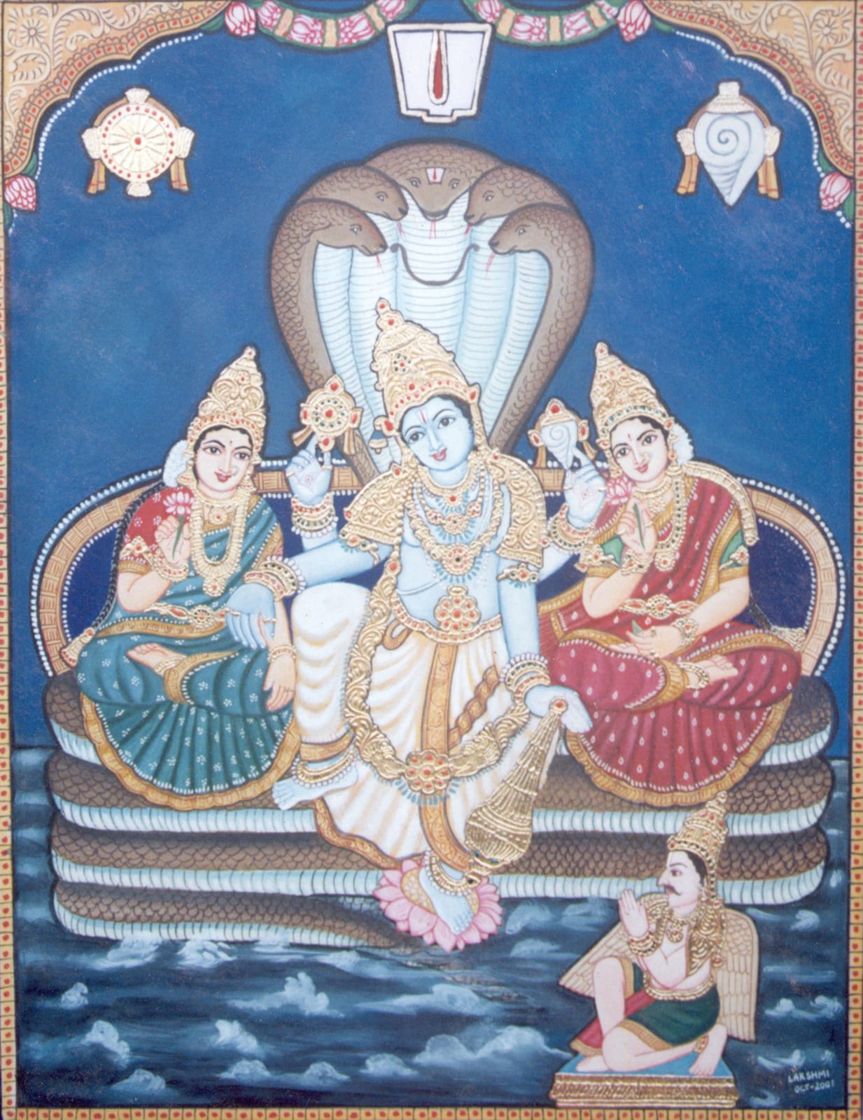 Traditional Tanjore Painting with gold foil by Shreem Art Studio